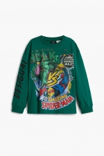 Bluză verde casual cu imprimeu Marvel
