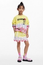 Fustă scurtă tie-dye cu talie elastică