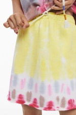 Fustă scurtă tie-dye cu talie elastică