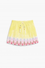 Fustă scurtă tie-dye cu talie elastică