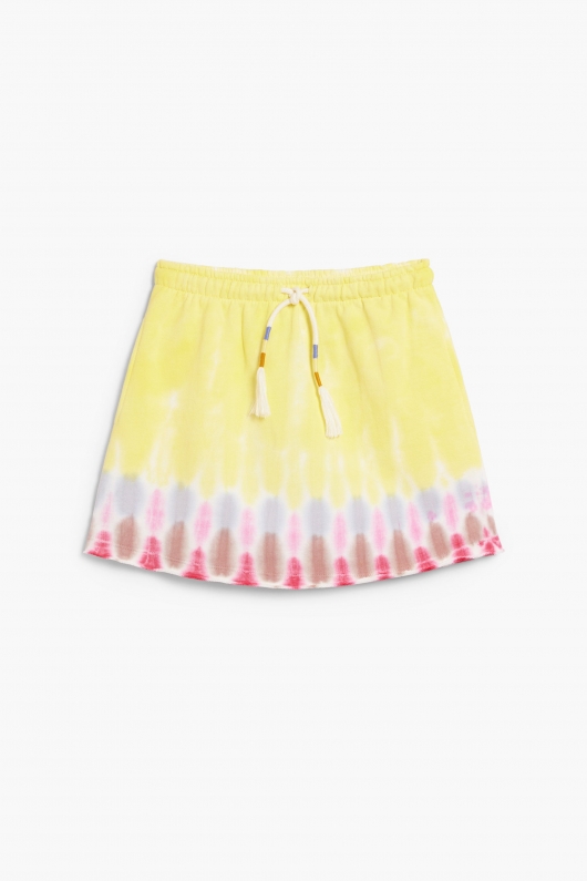 Fustă scurtă tie-dye cu talie elastică