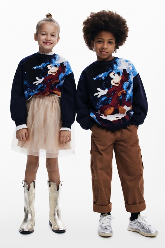 Hanorac negru cu broderie Mickey Mouse™