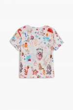 Tricou alb cu print artistic pisici