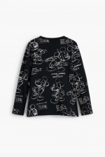 Bluză neagră cu imprimeu Mickey și paiete