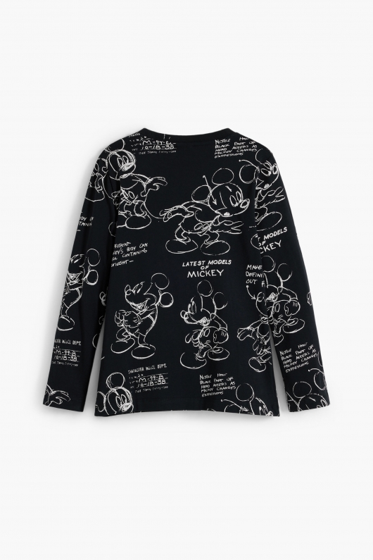 Bluză neagră cu imprimeu Mickey și paiete