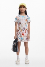 Rochie scurtă Skater cu imprimeu multicolor