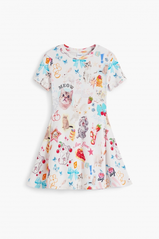 Rochie scurtă Skater cu imprimeu multicolor