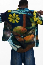 Cămașă fluidă multicoloră cu nasturi