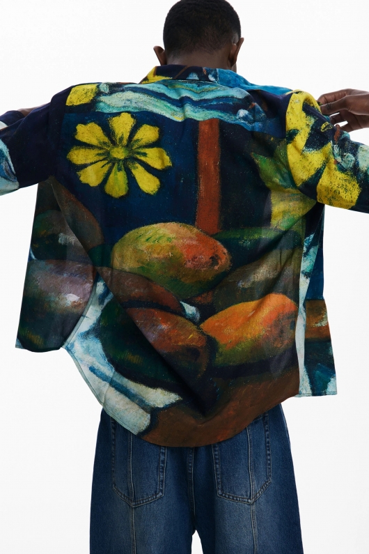 Cămașă fluidă multicoloră cu nasturi
