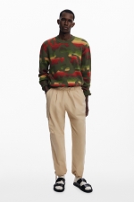 Pantaloni cargo bej cu buzunare mari