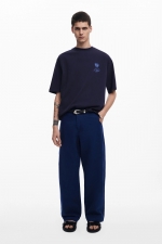 Tricou bleumarin cu imprimeu pe spate