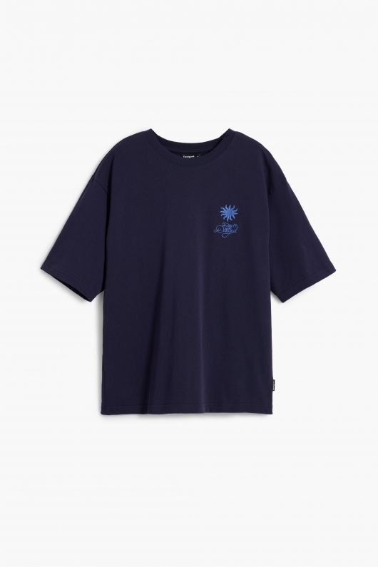 Tricou bleumarin cu imprimeu pe spate