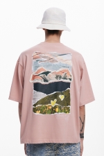 Tricou multicolor cu patch-uri brodate