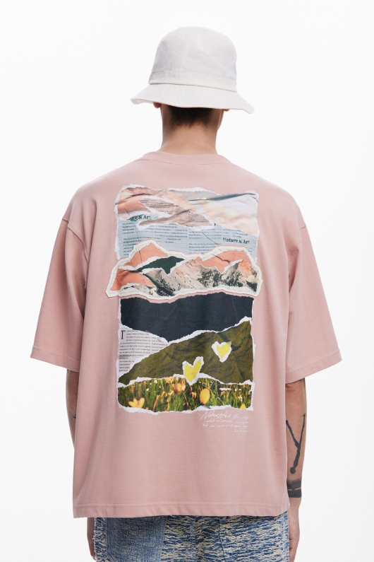 Tricou multicolor cu patch-uri brodate