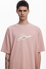 Tricou multicolor cu patch-uri brodate