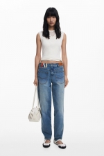 Pantaloni denim albastru deschis boyfriend