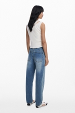 Pantaloni denim albastru deschis boyfriend
