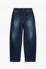 Pantaloni denim albastru cu croială balon