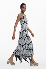 Rochie asimetrică cu imprimeu geometric