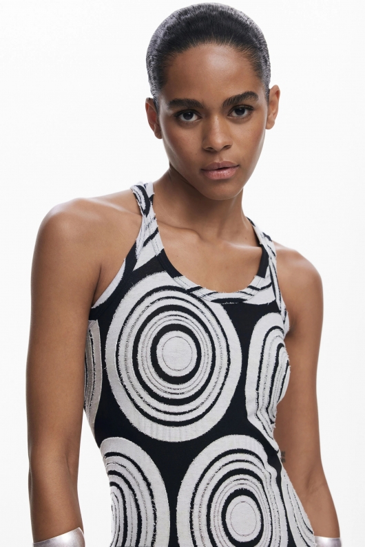 Rochie asimetrică cu imprimeu geometric