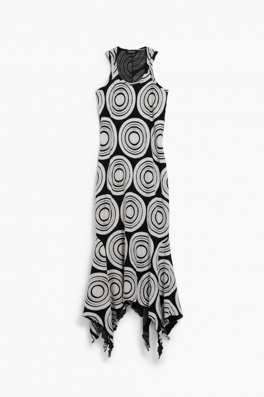 Rochie asimetrică cu imprimeu geometric