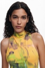 Rochie mini mulată cu imprimeu floral multicolor