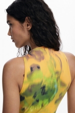 Rochie mini mulată cu imprimeu floral multicolor