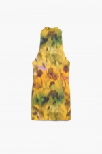 Rochie mini mulată cu imprimeu floral multicolor