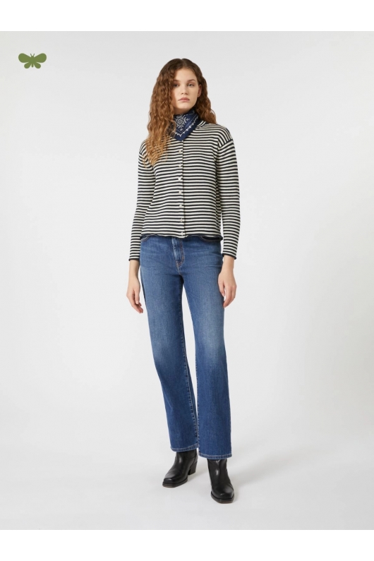 Blugi albastru deschis relaxed fit cu crac drept