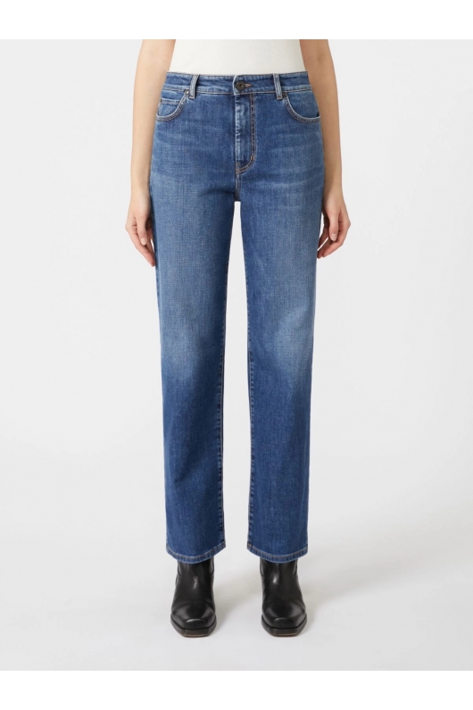 Blugi albastru deschis relaxed fit cu crac drept