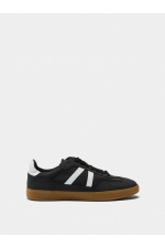 Sneakers negri casual cu detalii contrastante