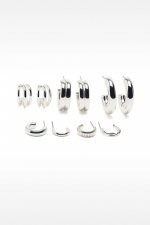 Set 5 perechi cercei argintii mici tip hoop