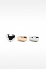 Set 3 inele bicolore deschise auriu-argintiu