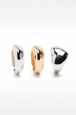Set 3 inele bicolore deschise auriu-argintiu