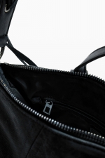 Rucsac mic negru cu detaliu împletit corset