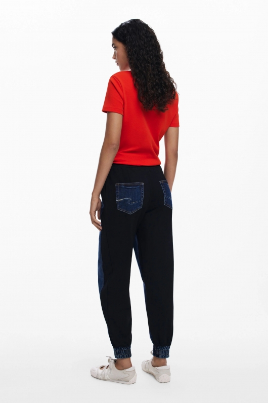 Pantaloni jogger denim albastru spălat
