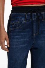Pantaloni jogger denim albastru spălat