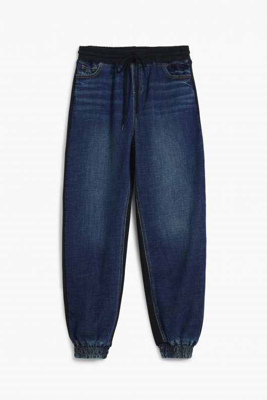 Pantaloni jogger denim albastru spălat