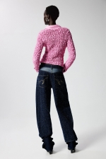 Pantaloni denim albastru închis, croi drept