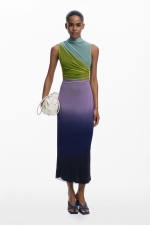 Rochie midi multicoloră din tulle, tip furou