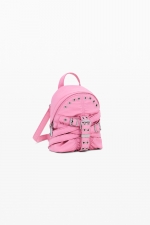 Rucsac mini roz lucios din nylon reciclabil