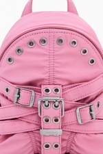 Rucsac mini roz lucios din nylon reciclabil