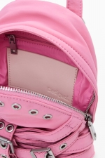 Rucsac mini roz lucios din nylon reciclabil