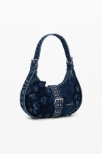 Geantă crossbody din denim albastru cu clapetă