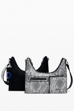 Geantă neagră 3‑în‑1 de umăr/crossbody