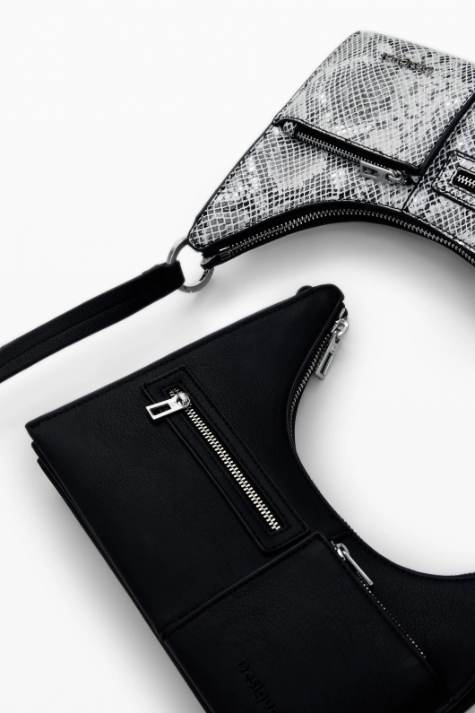 Geantă neagră 3‑în‑1 de umăr/crossbody