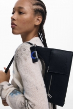 Geantă neagră 3‑în‑1 de umăr/crossbody