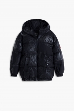 Geacă puffer neagră copii cu print Spiderman™