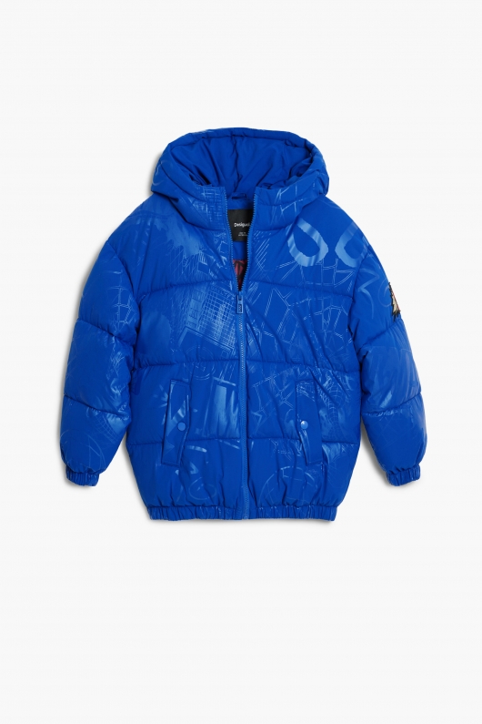 Geacă puffer albastră copii cu print Spiderman™