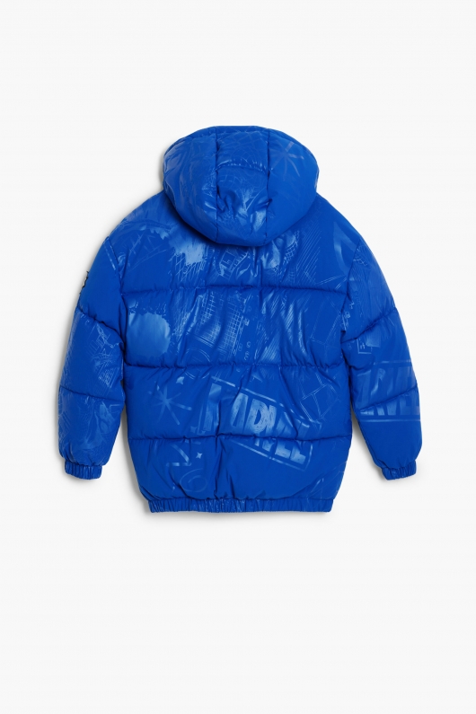 Geacă puffer albastră copii cu print Spiderman™